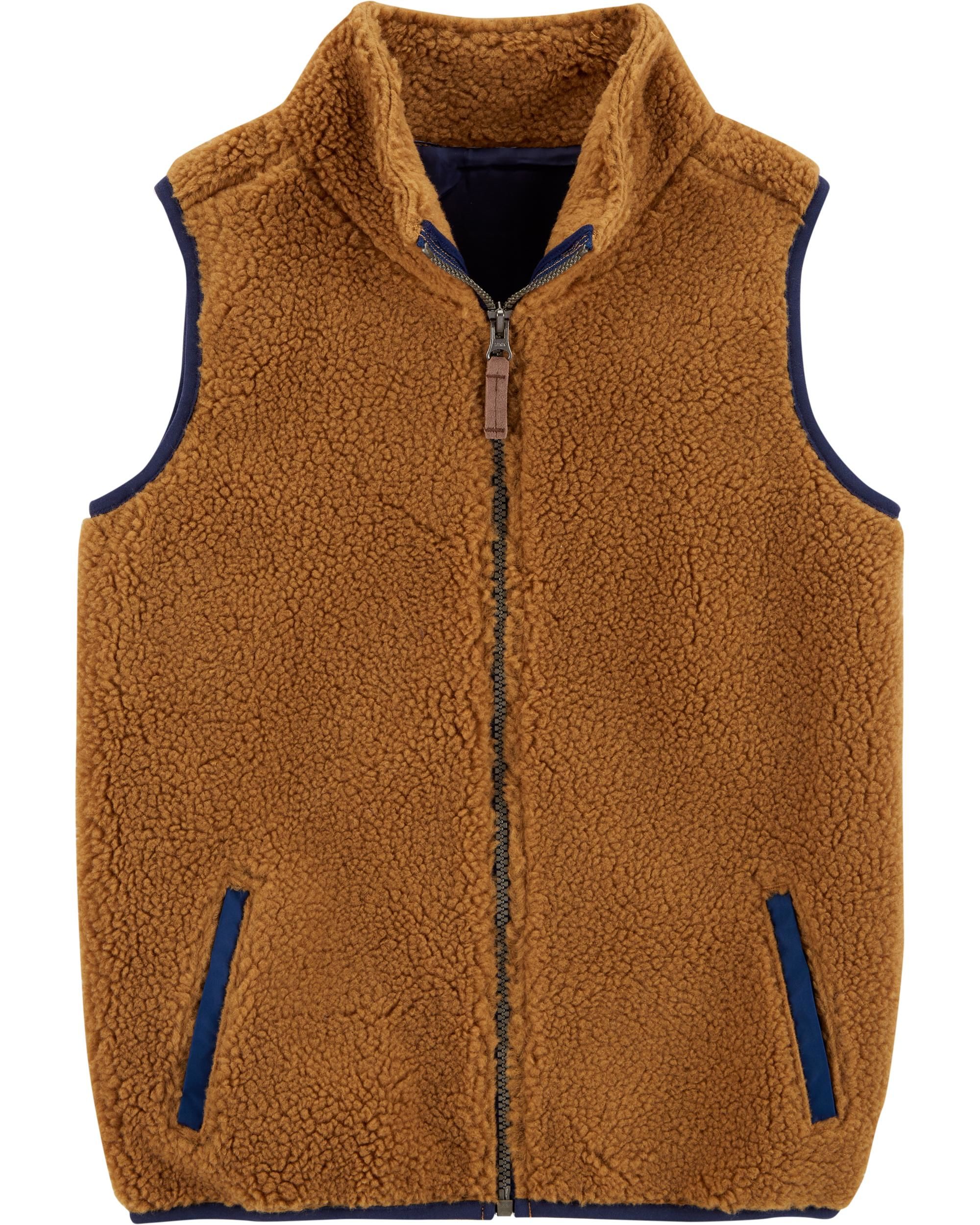 Zip-Up Sherpa Vest (size 10 – 12 years ) – MY BABY SHOP